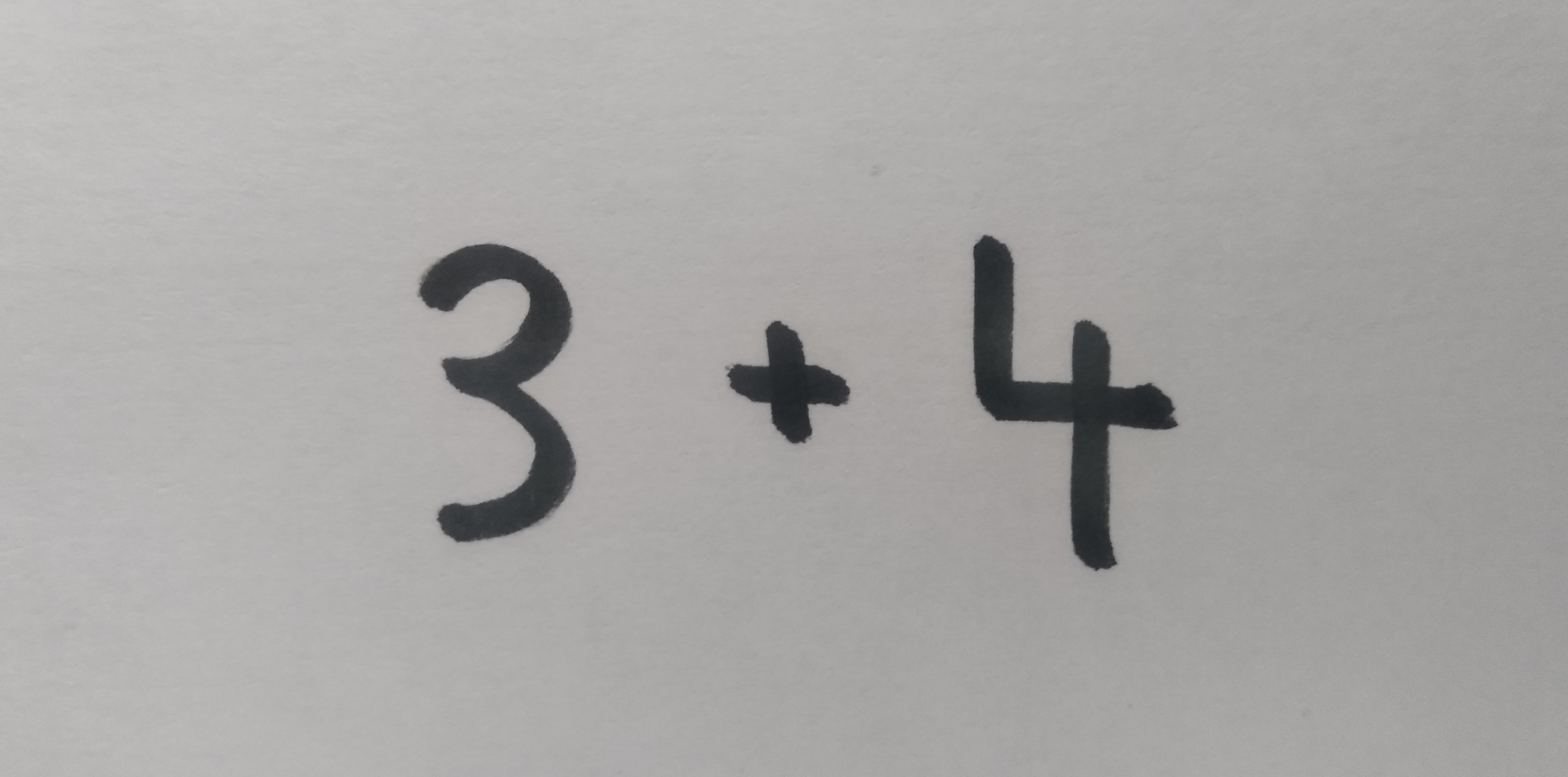 3 plus 4 je enako